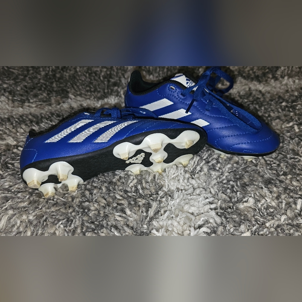 Adidas Kids Royal Blue and White Soccer Cleats